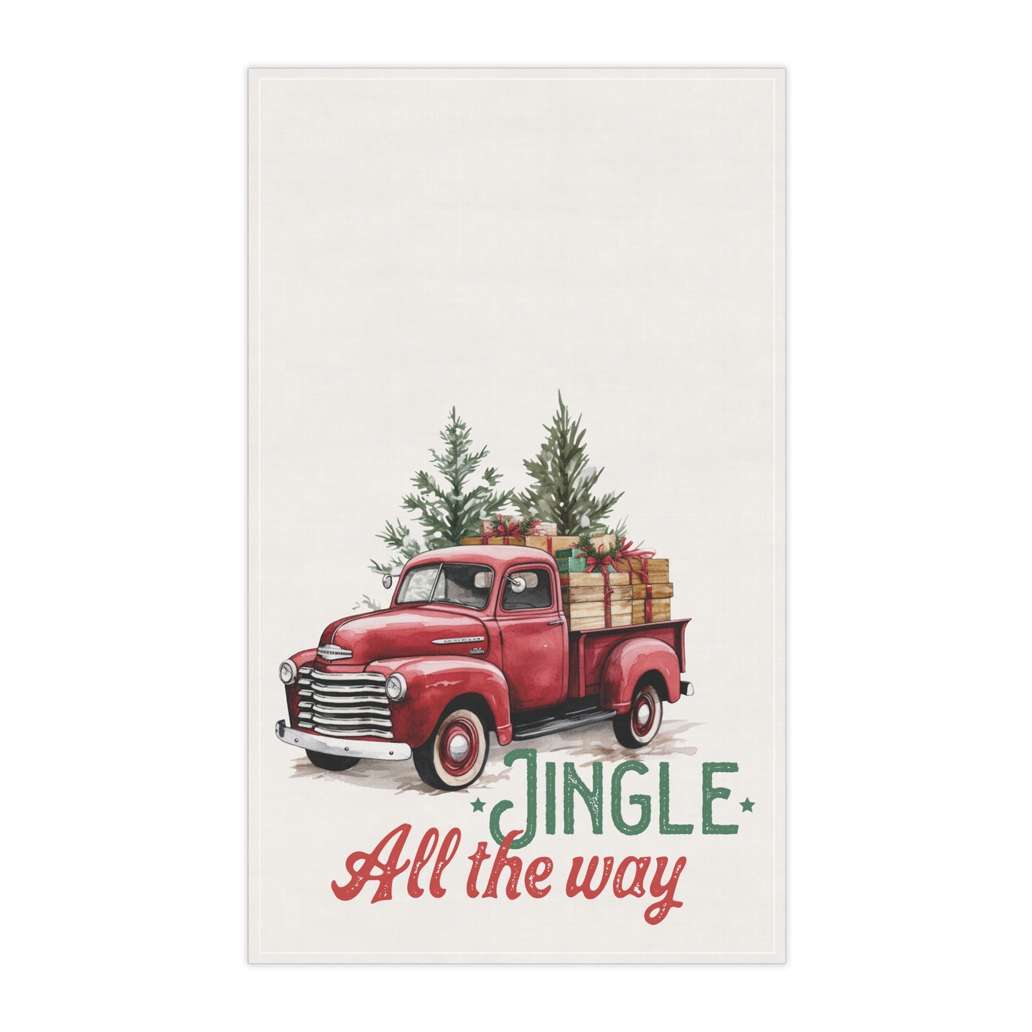 18x30” Vintage Truck “Jingle All the Way” Kitchen Towel