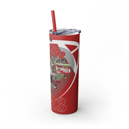 Football Theme 20oz. Skinny Tumbler with Straw