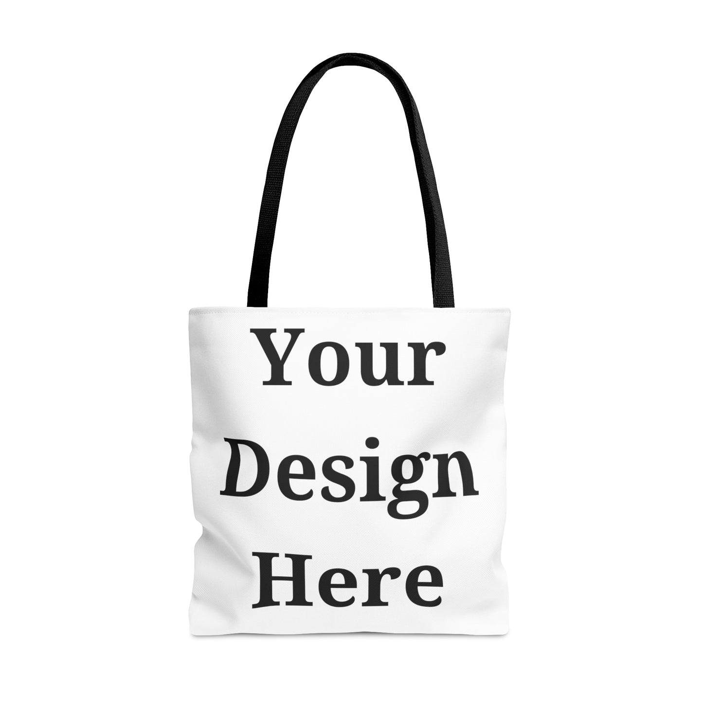 Small tote bag featuring “your design here” front view.