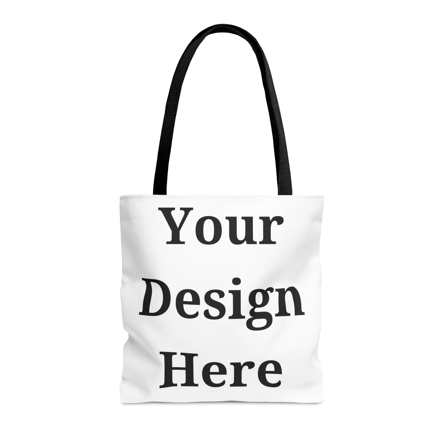 Large tote bag featuring “you design here” front view.