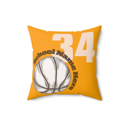 Front of 16x16 Basketball throw pillow.