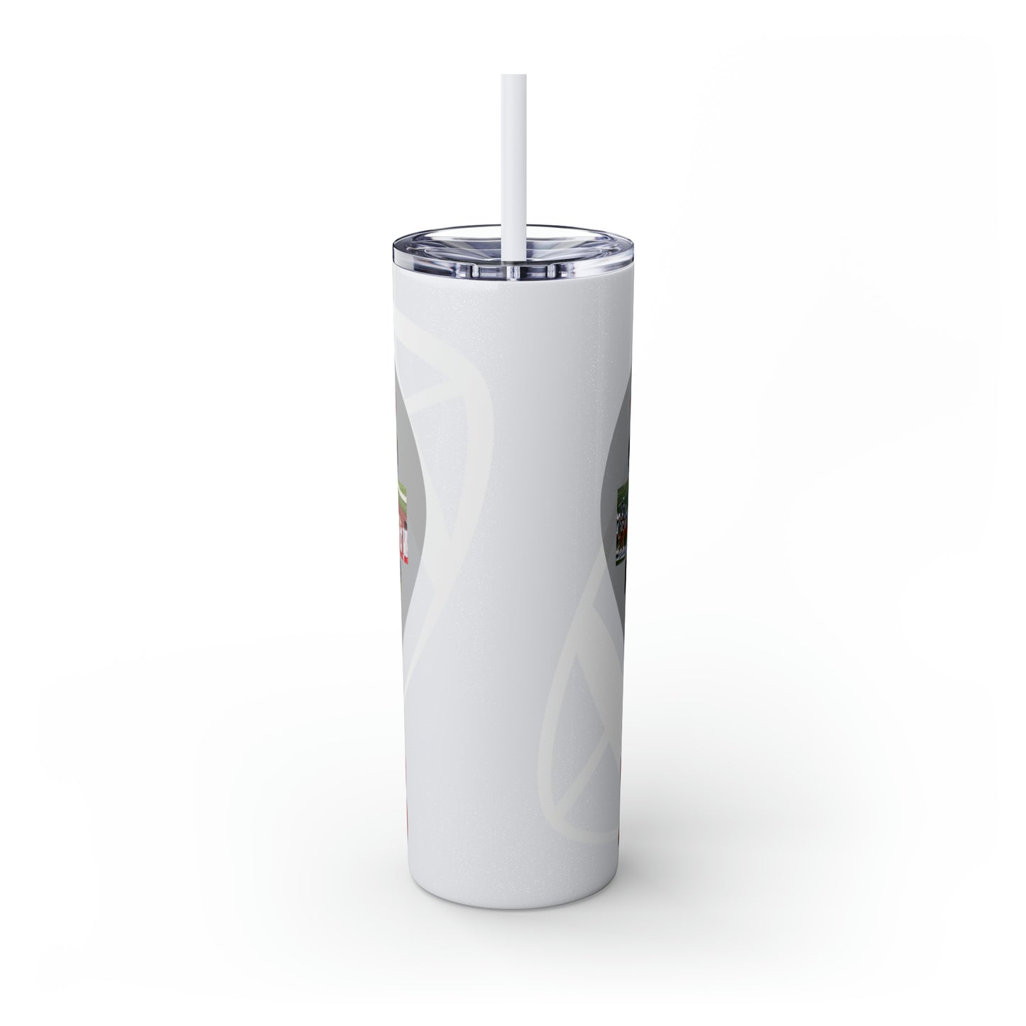 Football Theme 20oz. Skinny Tumbler with Straw