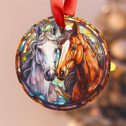 “Run Free, Shine Bright” Acrylic Christmas Ornament with Ribbon