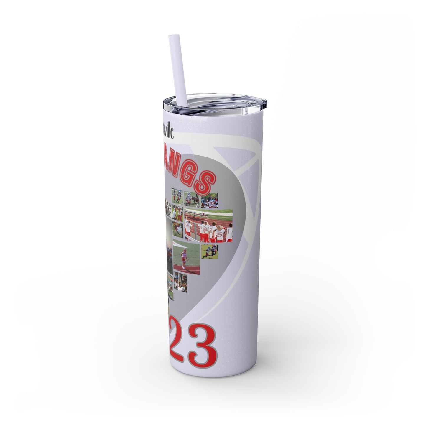 Football Theme 20oz. Skinny Tumbler with Straw