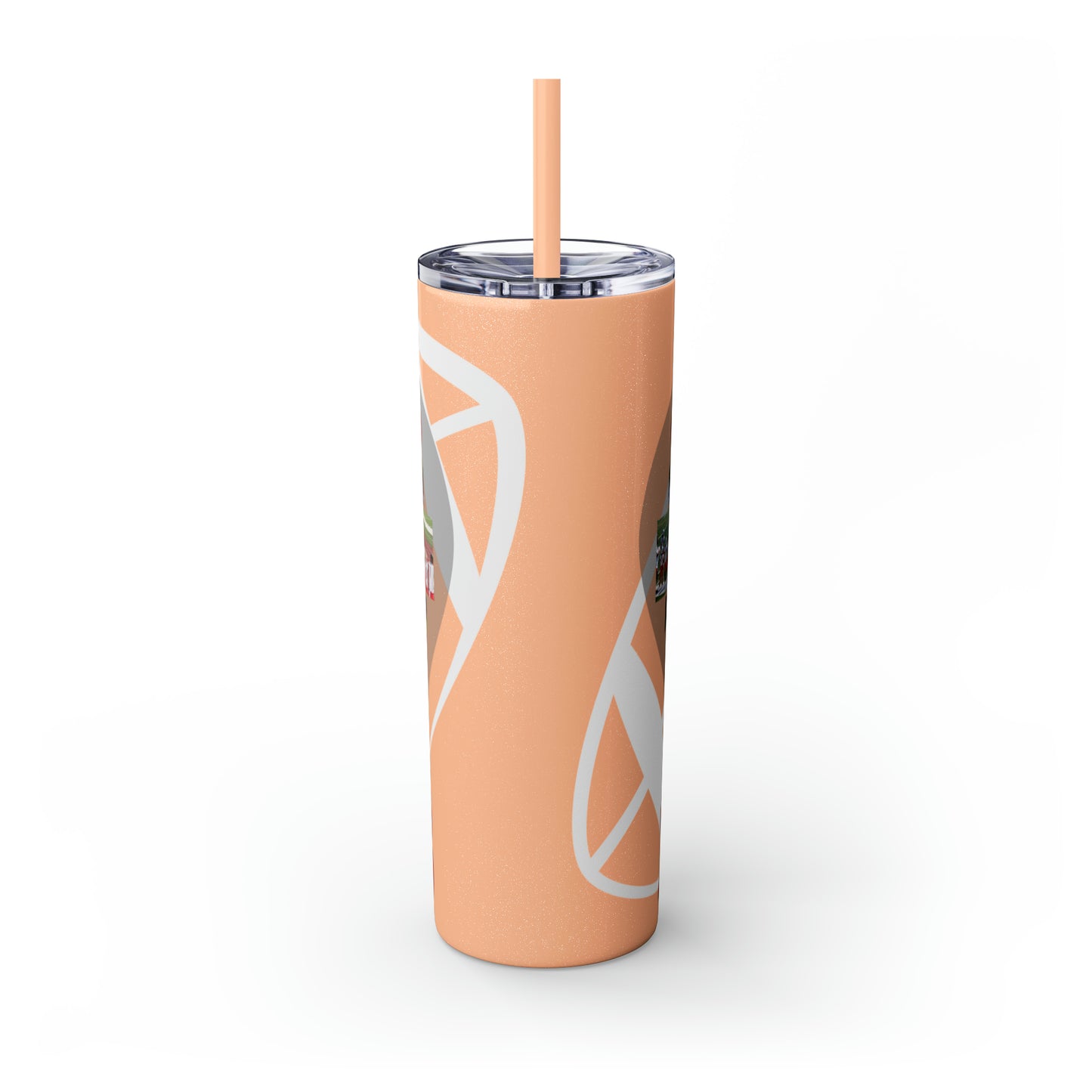 Football Theme 20oz. Skinny Tumbler with Straw