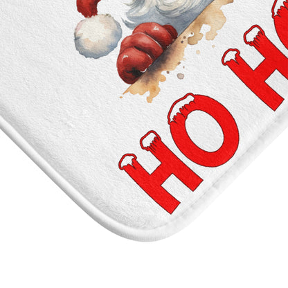 Peeking Santa HO HO HO Bath Mat