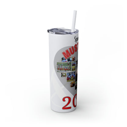 Football Theme 20oz. Skinny Tumbler with Straw