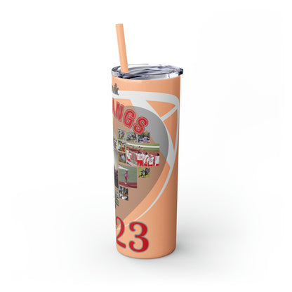 Football Theme 20oz. Skinny Tumbler with Straw