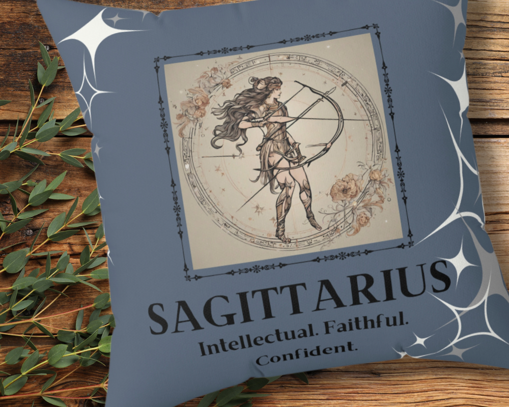 Sagittarius Zodiac Square Throw Pillow