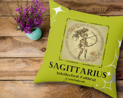 Sagittarius Zodiac Square Throw Pillow