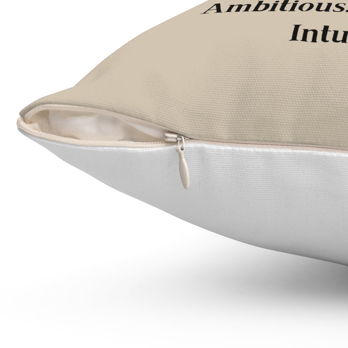 Zodiac throw pillow displaying concealed side zipper.