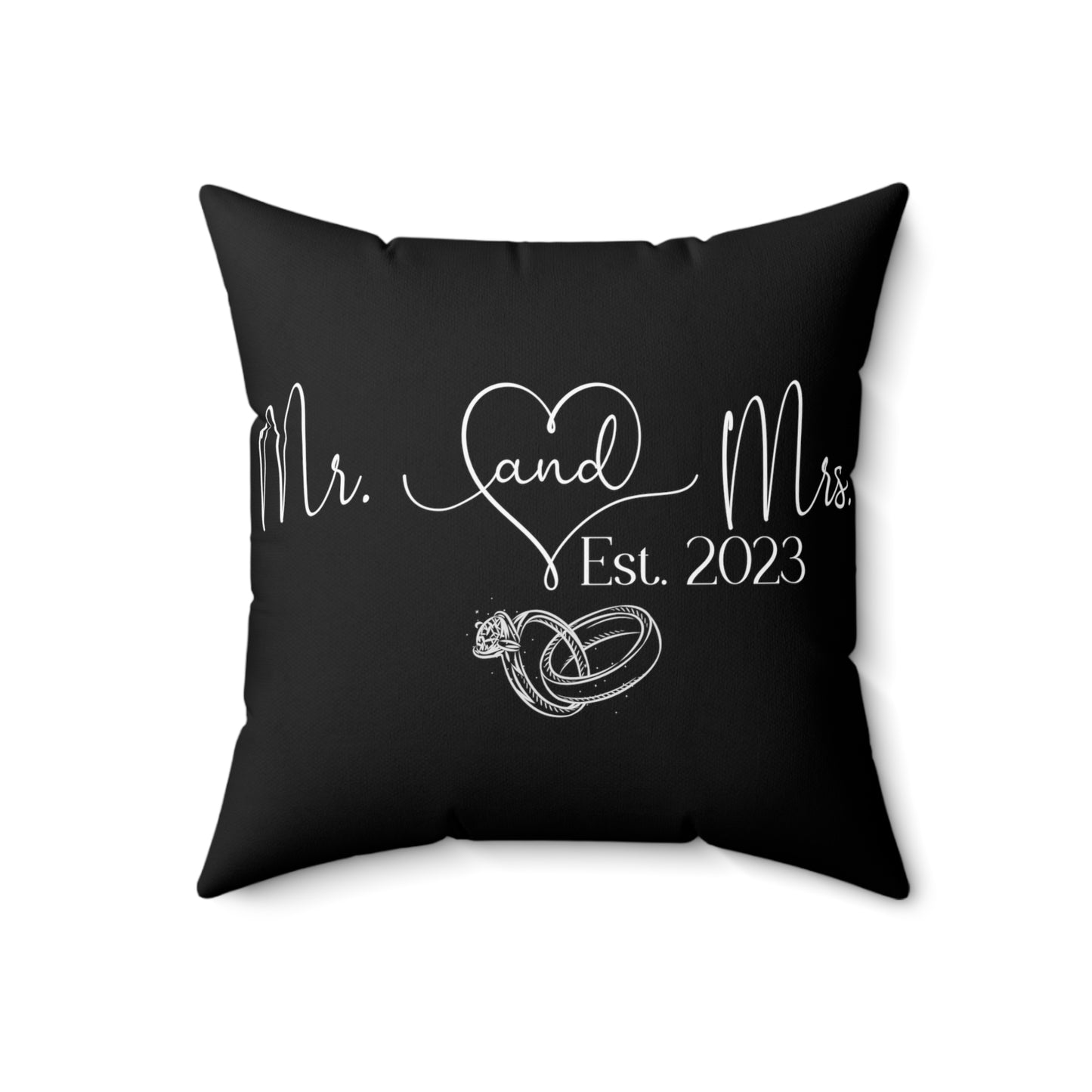 Mr and Mrs Last Name Custom Square Pillow Case with Inserts