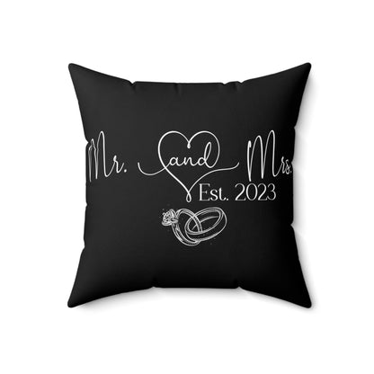 Mr and Mrs Last Name Custom Square Pillow Case with Inserts