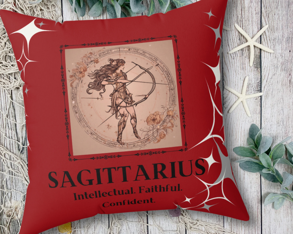 Sagittarius Zodiac Square Throw Pillow