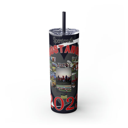 Football Theme 20oz. Skinny Tumbler with Straw