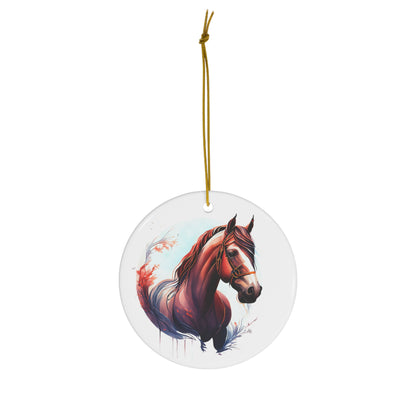 Watercolor Prancing Horse Ornament