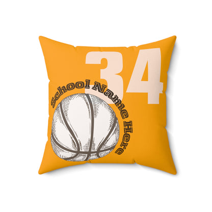 Front of 18x18 Basketball throw pillow.