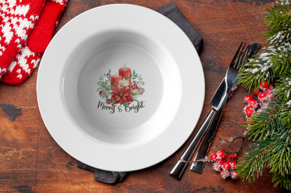 Merry & Bright plate in style 2 in dinner table by holly.