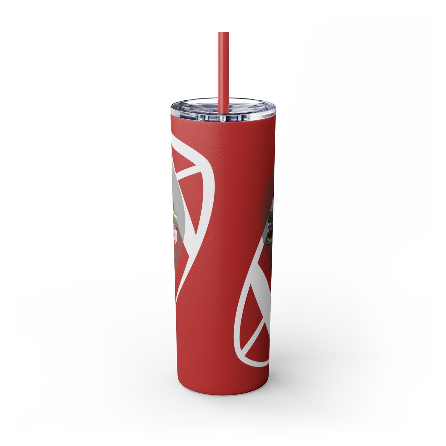 Football Theme 20oz. Skinny Tumbler with Straw