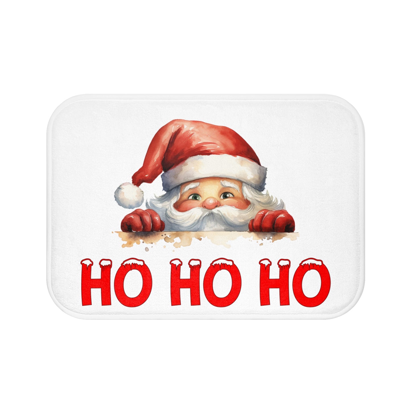 Peeking Santa HO HO HO Bath Mat