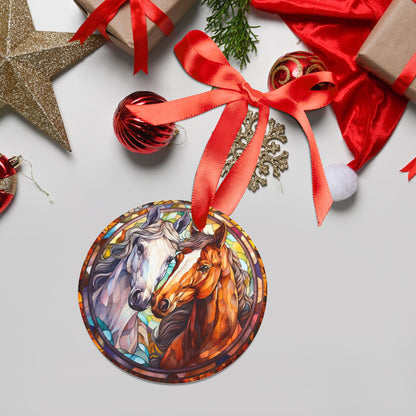“Run Free, Shine Bright” Acrylic Christmas Ornament with Ribbon