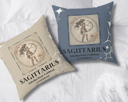 Sagittarius Zodiac Square Throw Pillow