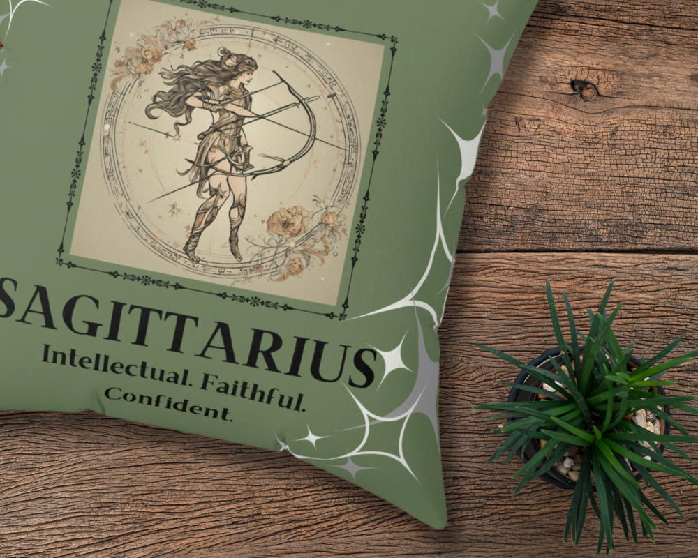 Sagittarius Zodiac Square Throw Pillow