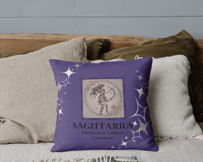 Sagittarius Zodiac Square Throw Pillow