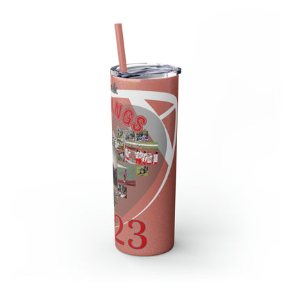 Football Theme 20oz. Skinny Tumbler with Straw