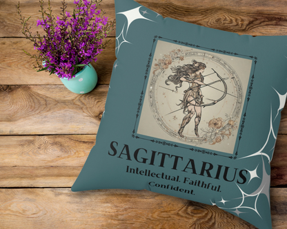 Sagittarius Zodiac Square Throw Pillow