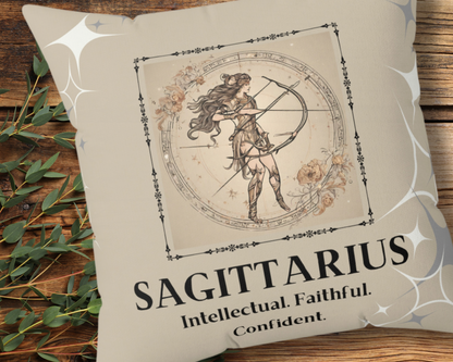 Sagittarius Zodiac Square Throw Pillow