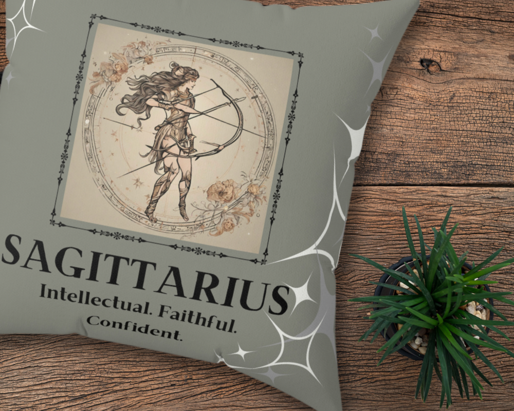 Sagittarius Zodiac Square Throw Pillow