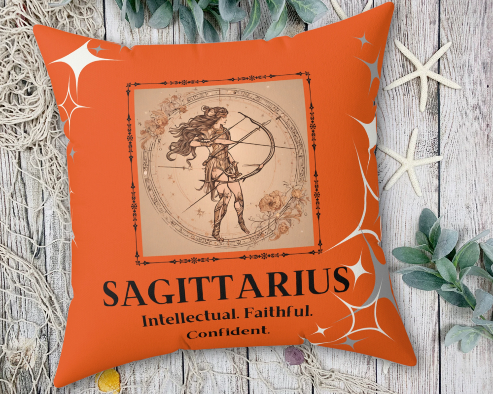 Sagittarius Zodiac Square Throw Pillow