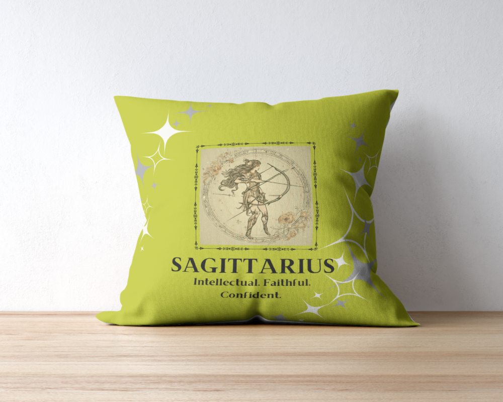 Sagittarius Zodiac Square Throw Pillow