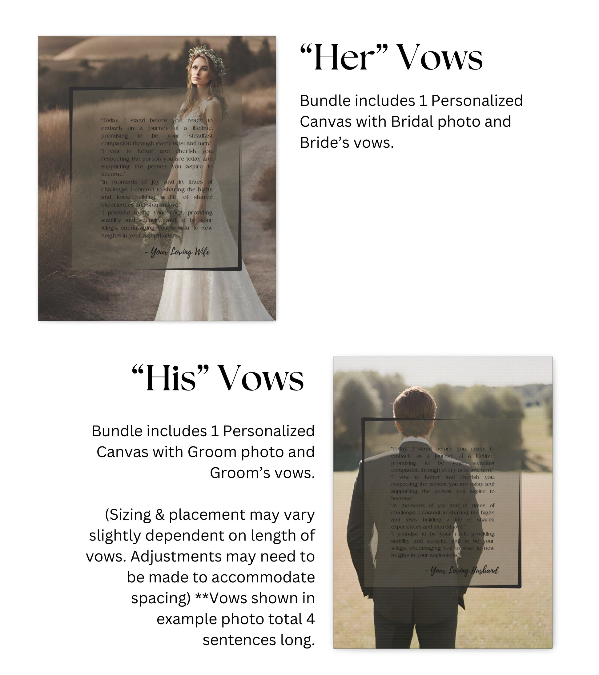Description of Vows STY 2 - Set of 2 Wedding Vows