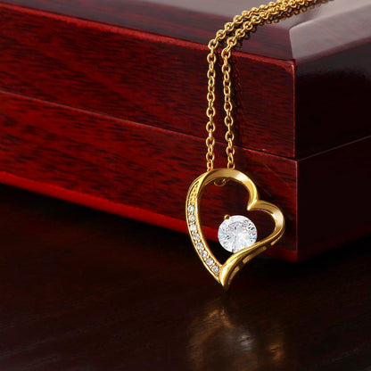 “Forever, Always, Everything” Heart Necklace - White or Yellow Gold