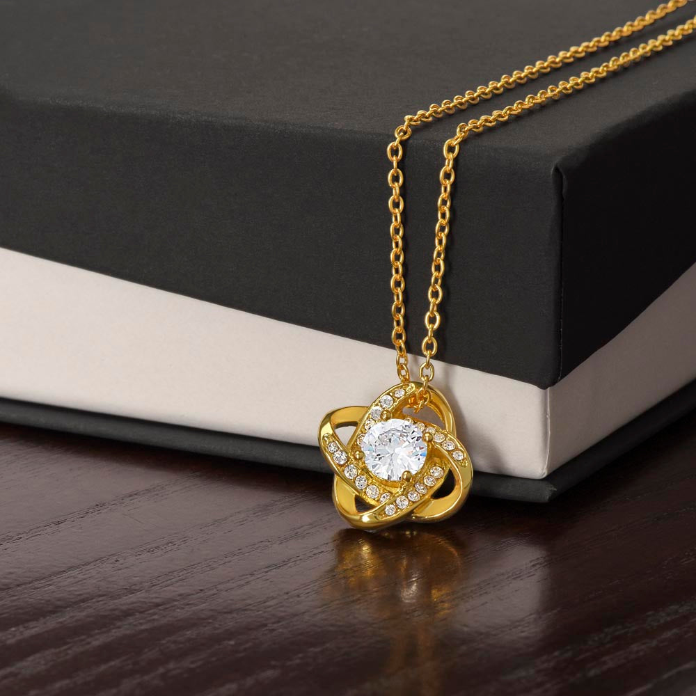 “You are My Forever” Love Knot Necklace - White or Yellow Gold