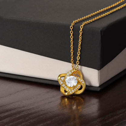 “You are My Forever” Love Knot Necklace - White or Yellow Gold