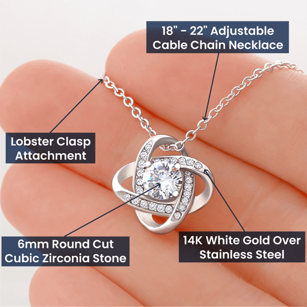 “You are My Forever” Love Knot Necklace - White or Yellow Gold