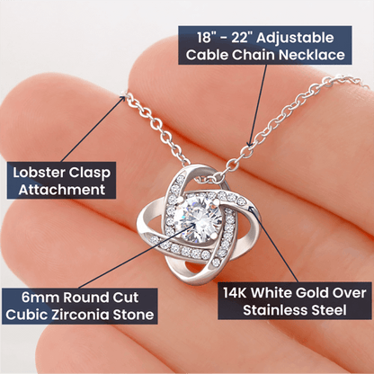 “You are My Forever” Love Knot Necklace - White or Yellow Gold