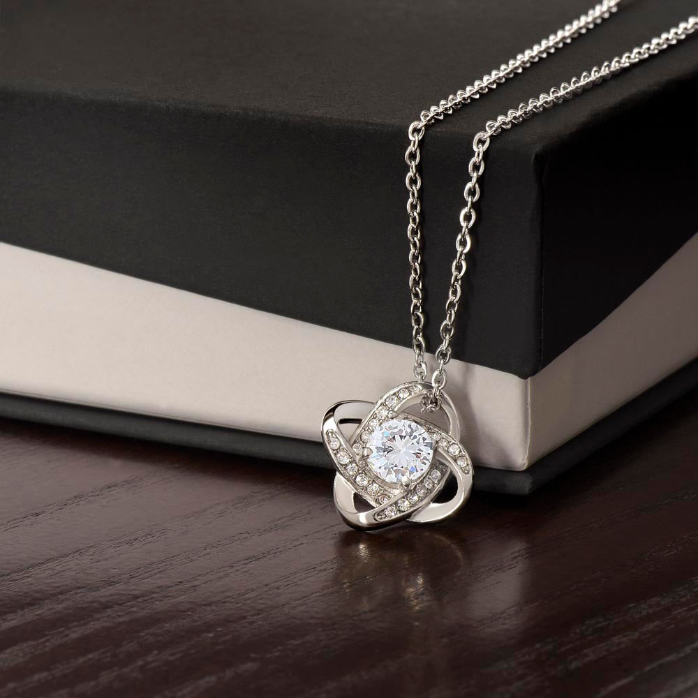 “You are My Forever” Love Knot Necklace - White or Yellow Gold