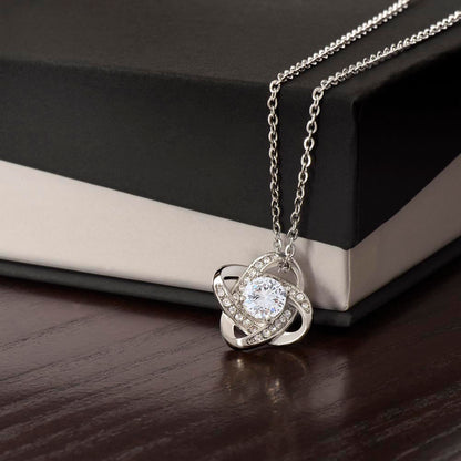 “You are My Forever” Love Knot Necklace - White or Yellow Gold