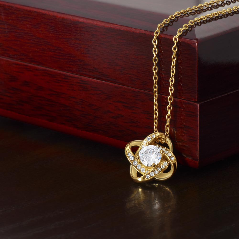 “You are My Forever” Love Knot Necklace - White or Yellow Gold