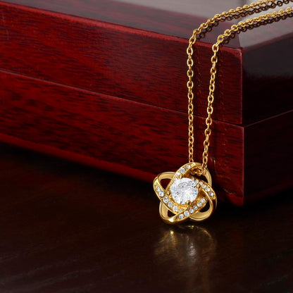 “You are My Forever” Love Knot Necklace - White or Yellow Gold