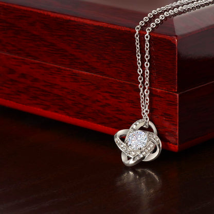 “You are My Forever” Love Knot Necklace - White or Yellow Gold