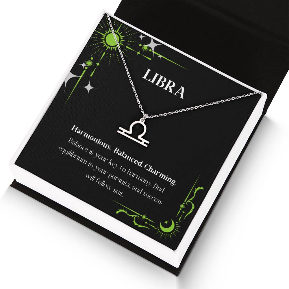 Stainless Steel Zodiac charm necklace in elegant black box, showcasing intricate astrological designs.