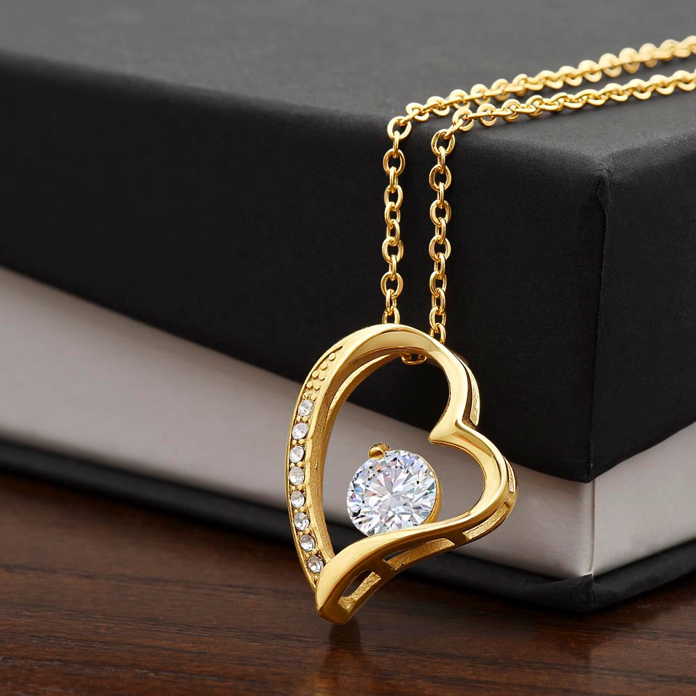 “Heart's Truest Joy” Heart Pendant Necklace - White or Yellow Gold