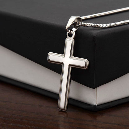 "Love Knows No Limits" Cross Necklace - Stainless Steel