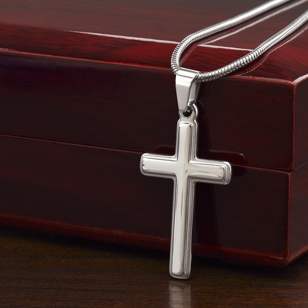 "Love Knows No Limits" Cross Necklace - Stainless Steel