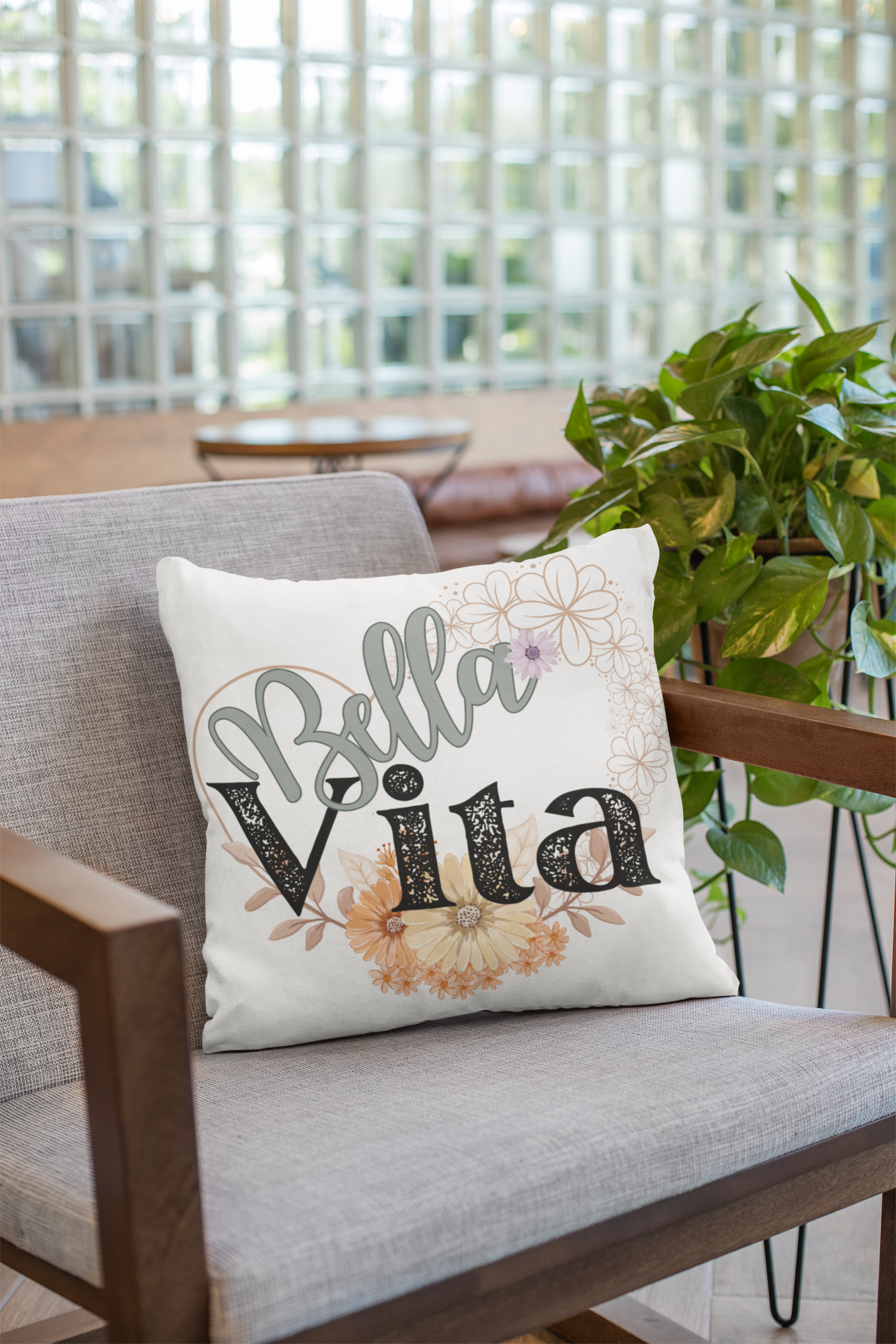 “Bella Vita” Decorative Square Pillow